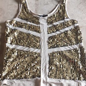 Rock & Republic Gold sequin tank small